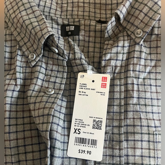 Uniqlo Men’s long sleeve flannel Brand new with tags - Picture 3 of 5